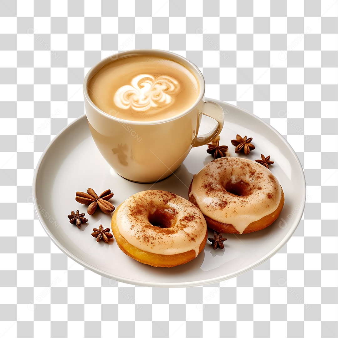 Café com Rosquinhas PNG Transparente