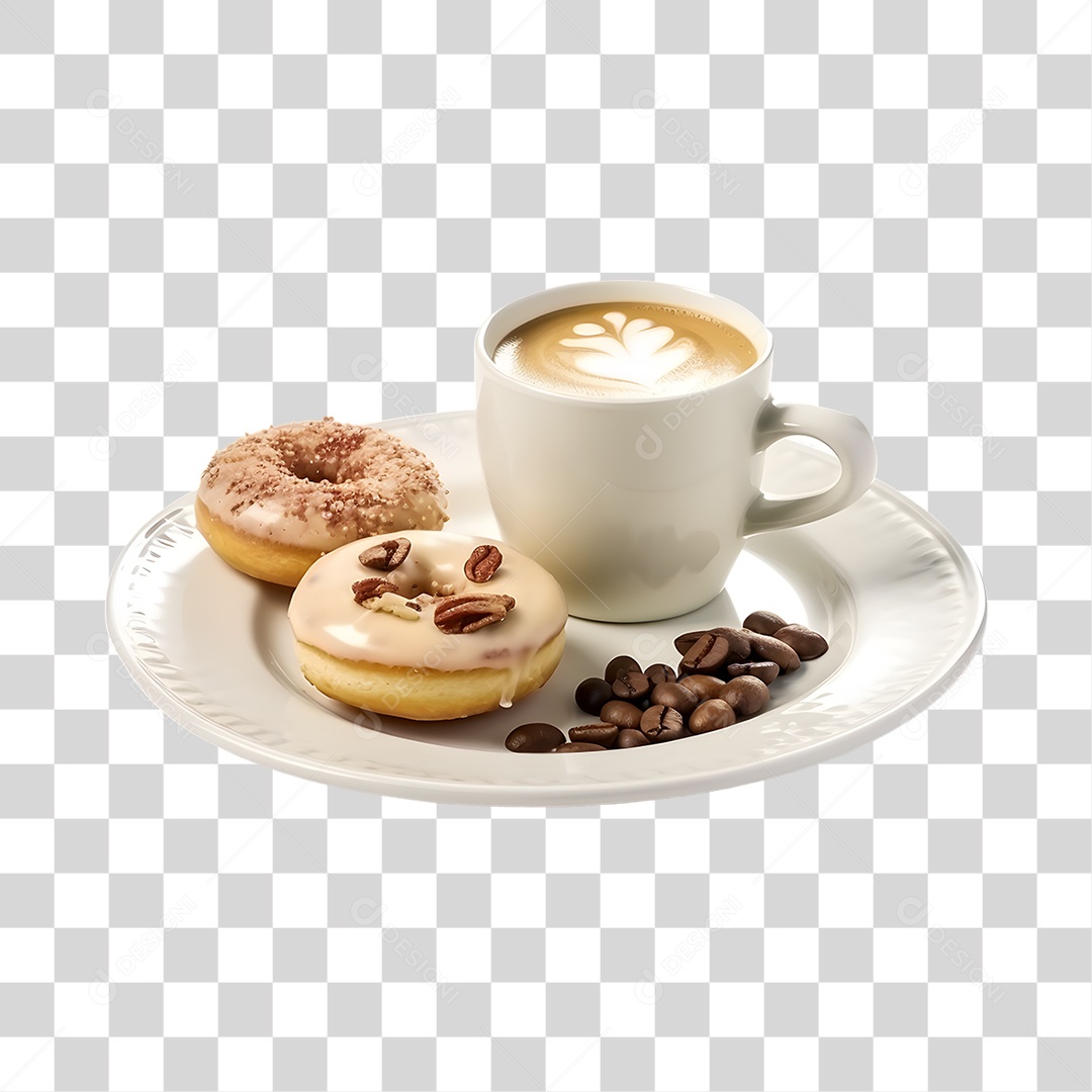 Café com Rosquinhas PNG Transparente