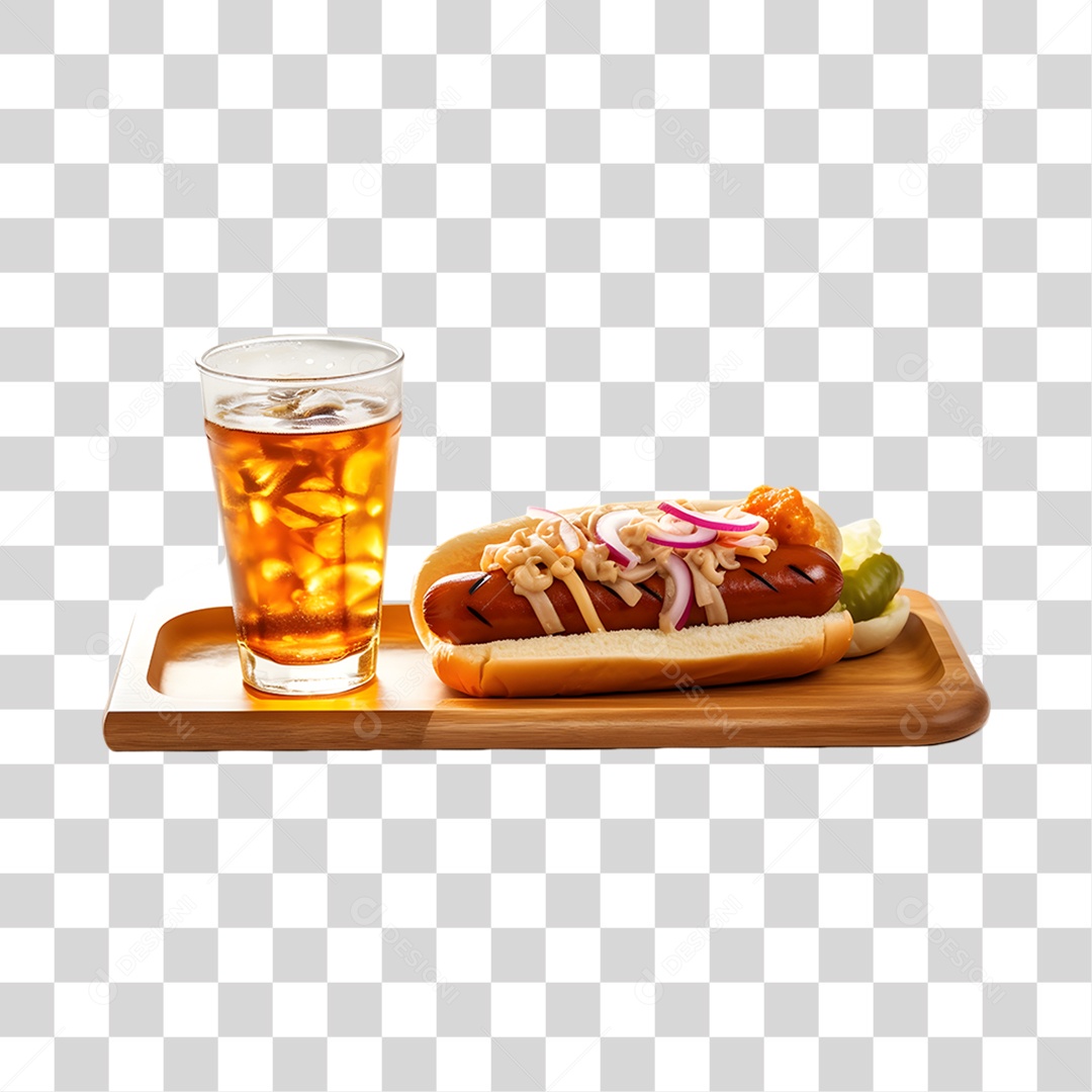 Sanduiche com Refrigerante PNG Transparente