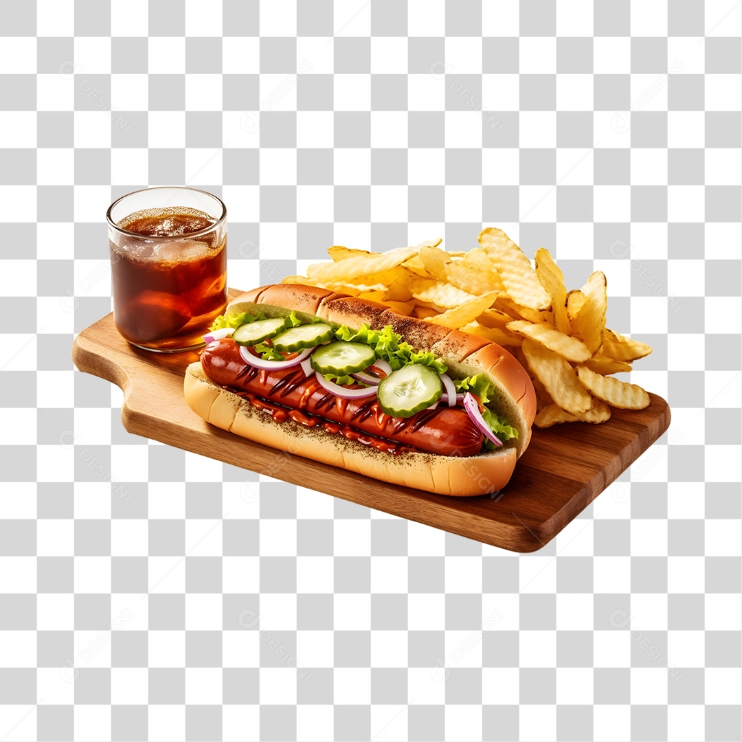 Sanduiche com Refrigerante PNG Transparente