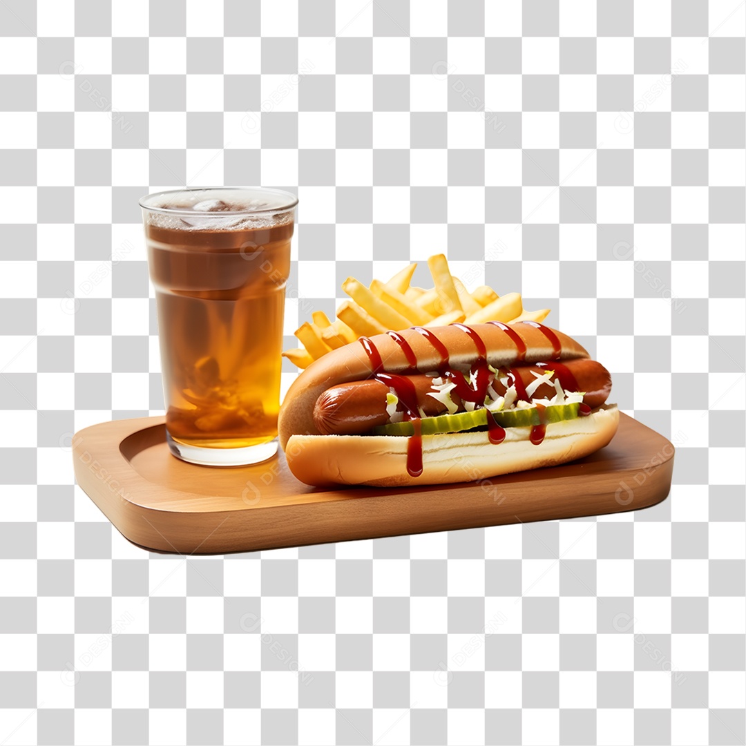 Sanduiche com Refrigerante PNG Transparente