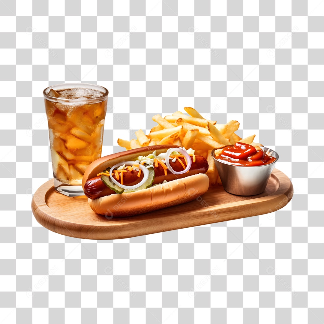 Sanduiche com Refrigerante PNG Transparente