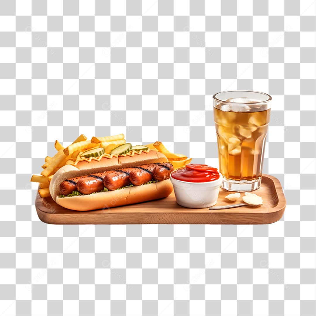 Sanduiche com Refrigerante PNG Transparente