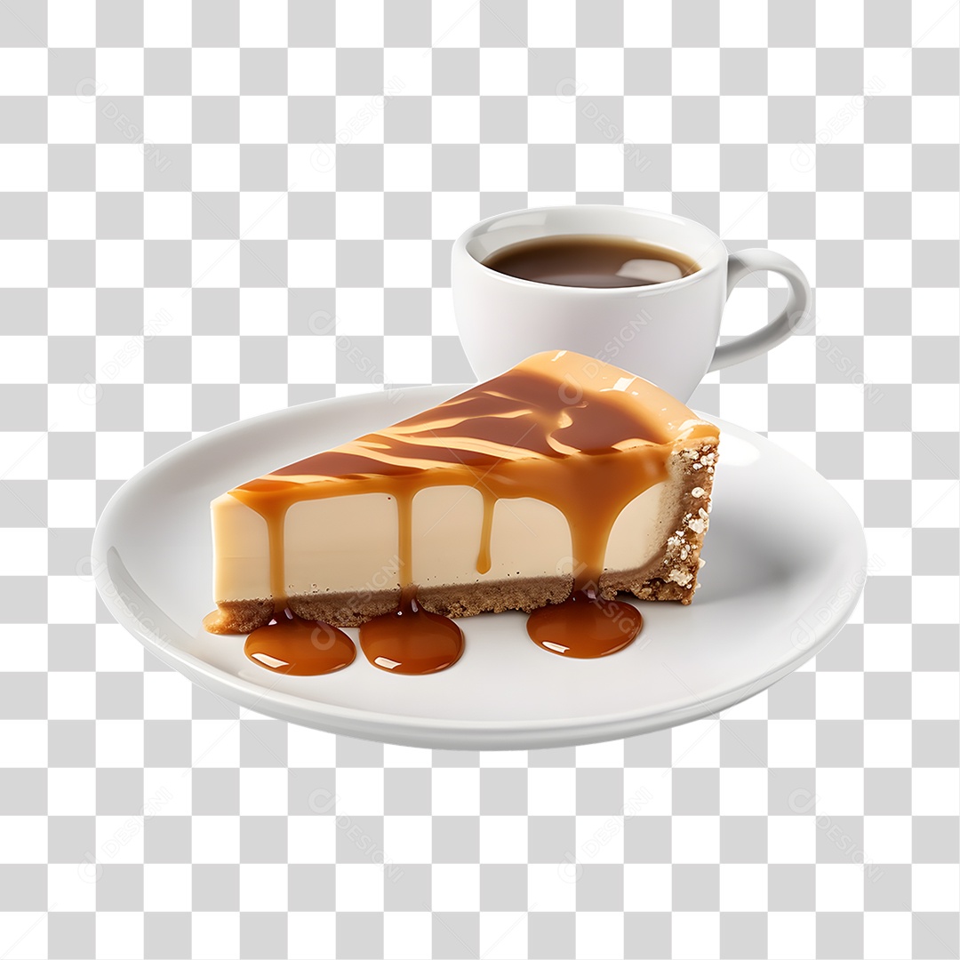 Torta com Café  PNG Transparente