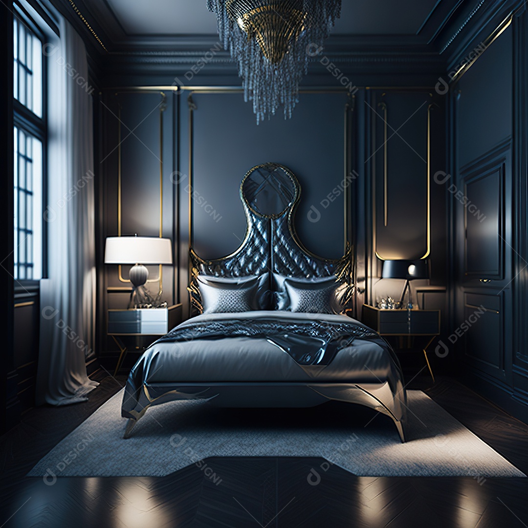 Retrato de cômodo quarto prata