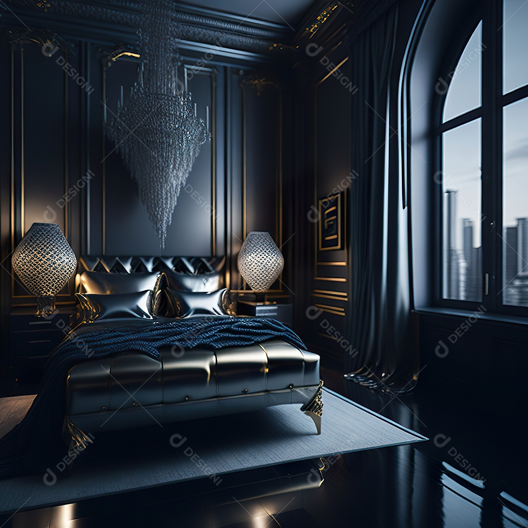 Retrato de cômodo quarto prata