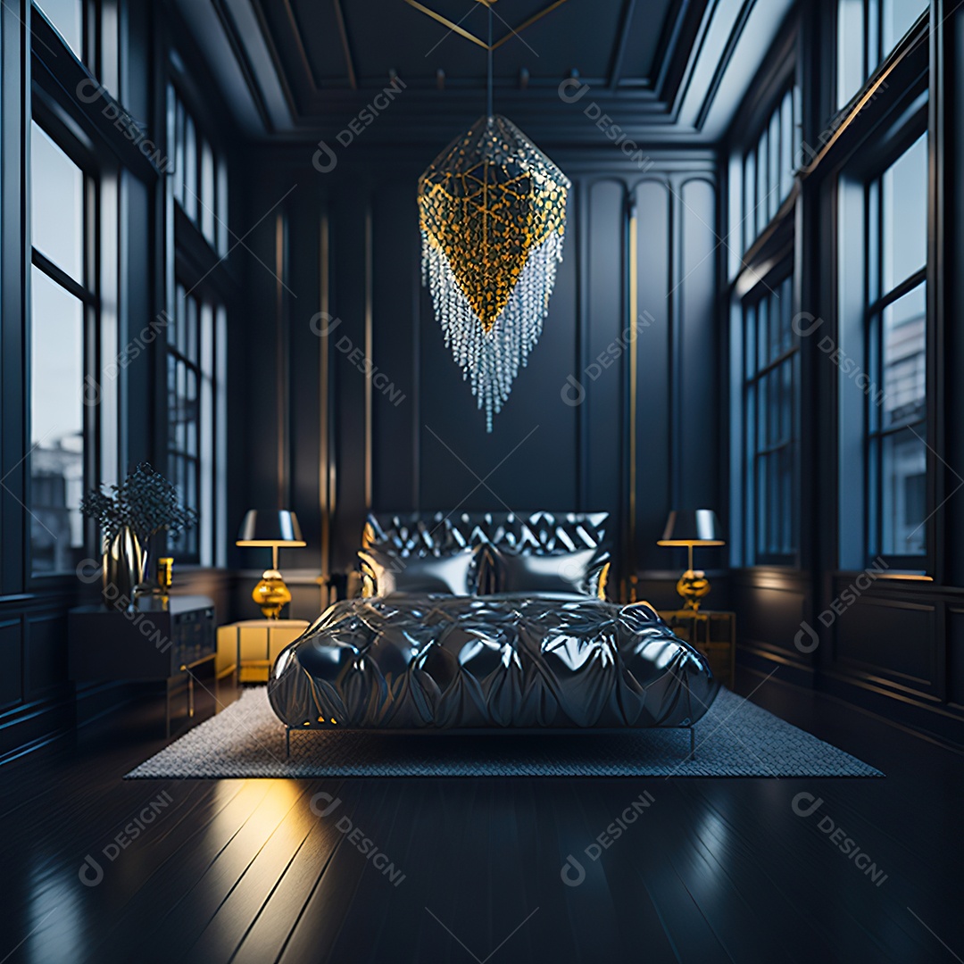 Retrato de cômodo quarto prata