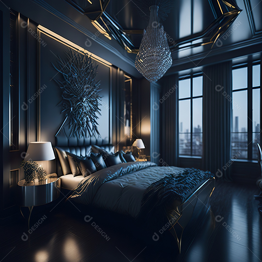 Retrato de cômodo quarto prata