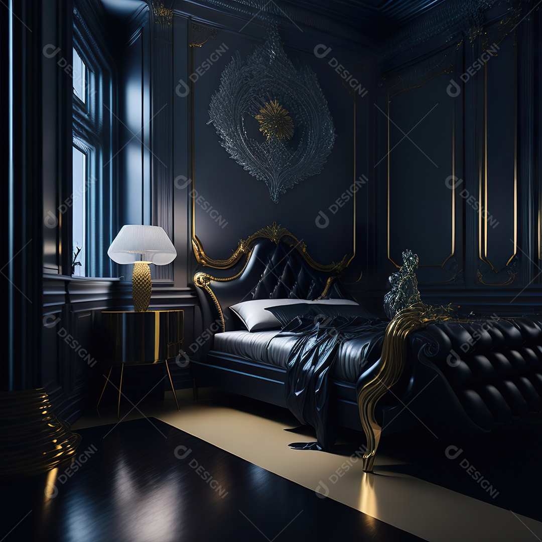 Retrato de cômodo quarto prata