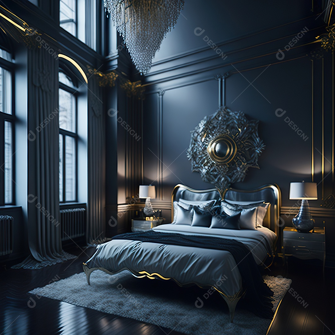 Retrato de cômodo quarto prata