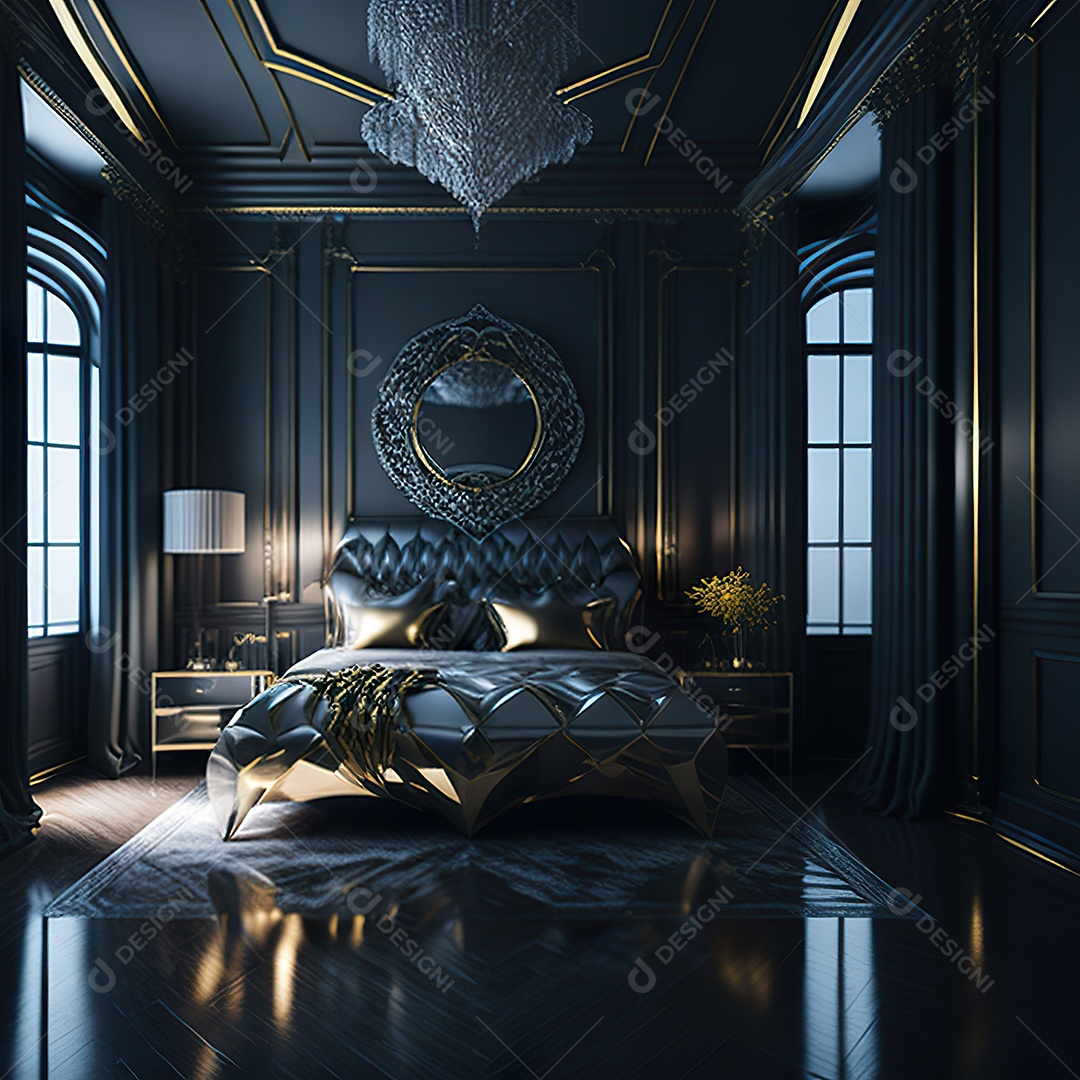 Retrato de cômodo quarto prata