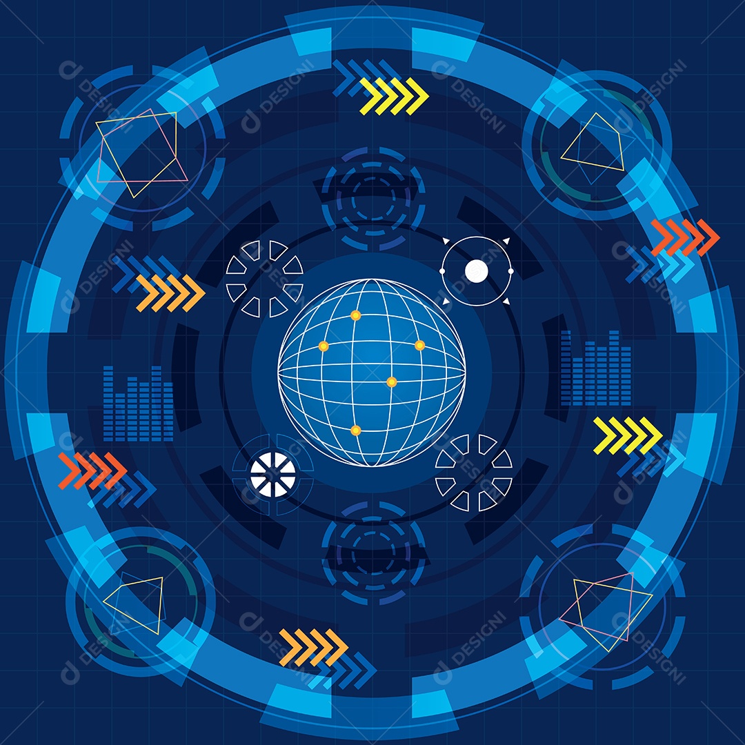 Vetor de Fundo Digital do Mundo Abstrato EPS