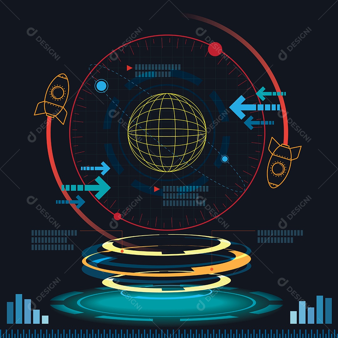 Vetor de Fundo de Ficção Científica de Interface Vetor EPS