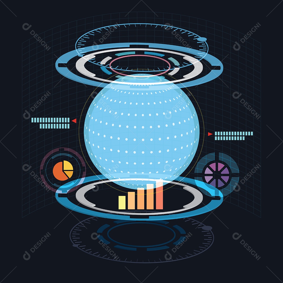 Vetor de Fundo Digital do Mundo Abstrato EPS