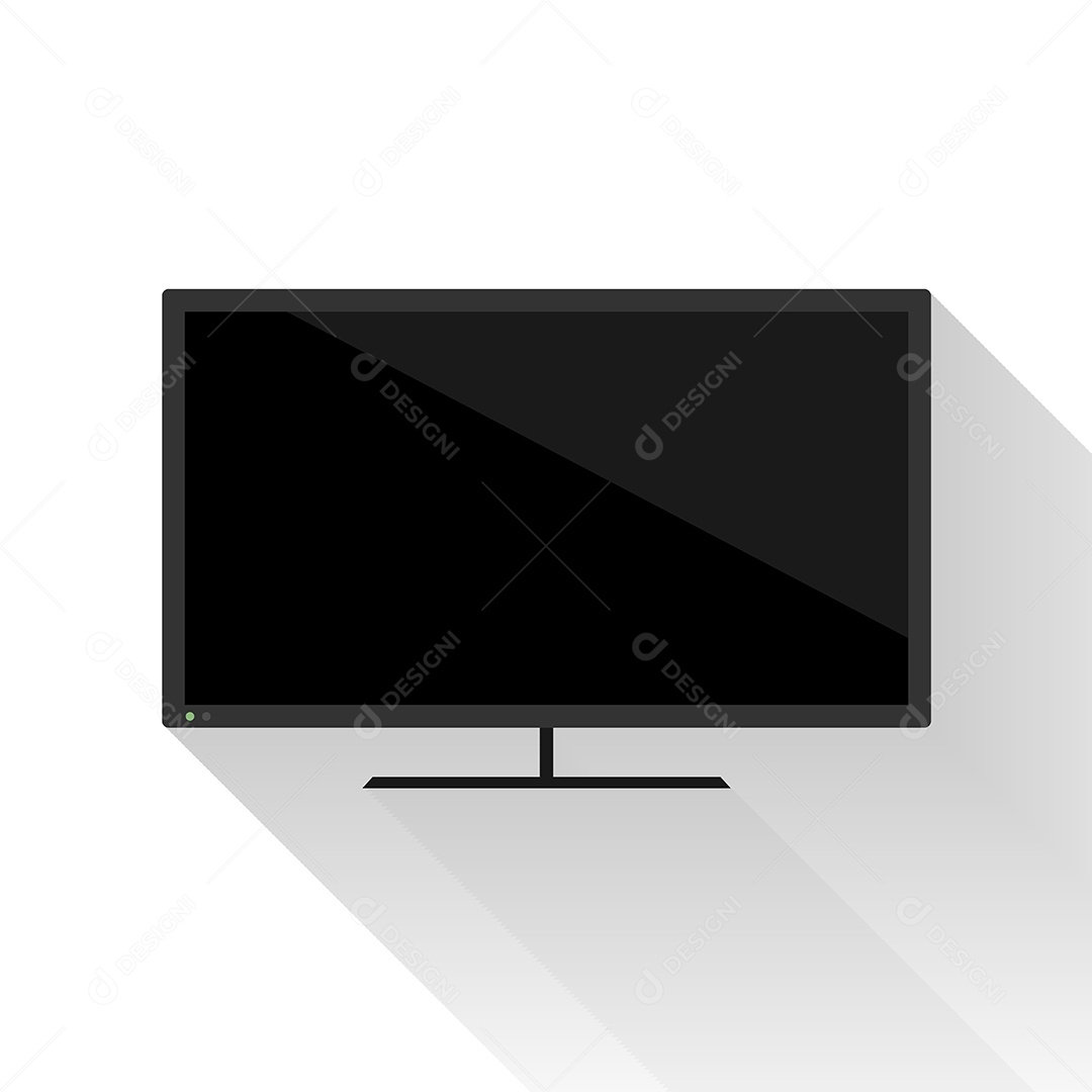 Smart Tv Moderna, Led Digital Ilustração Vetorial Vetor EPS