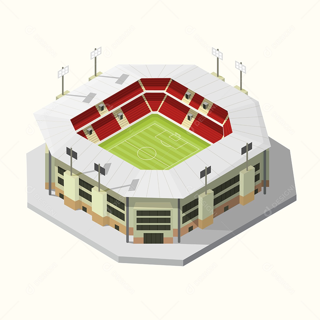 Edifícios de estádio ícone futebol ou futebol Ilustração Vetor EPS
