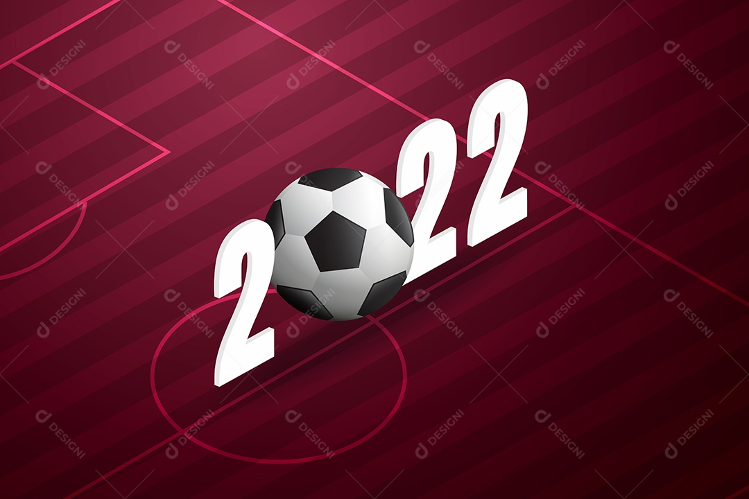 Futebol 2022 do Catar e fundo roxo Ilustração Vetor EPS