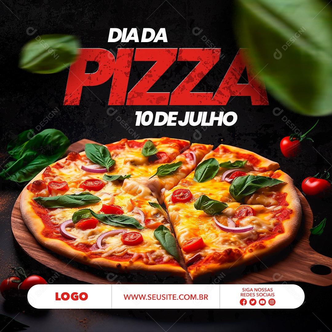 Dia da Pizza 10 de Julho Social Media PSD Editável