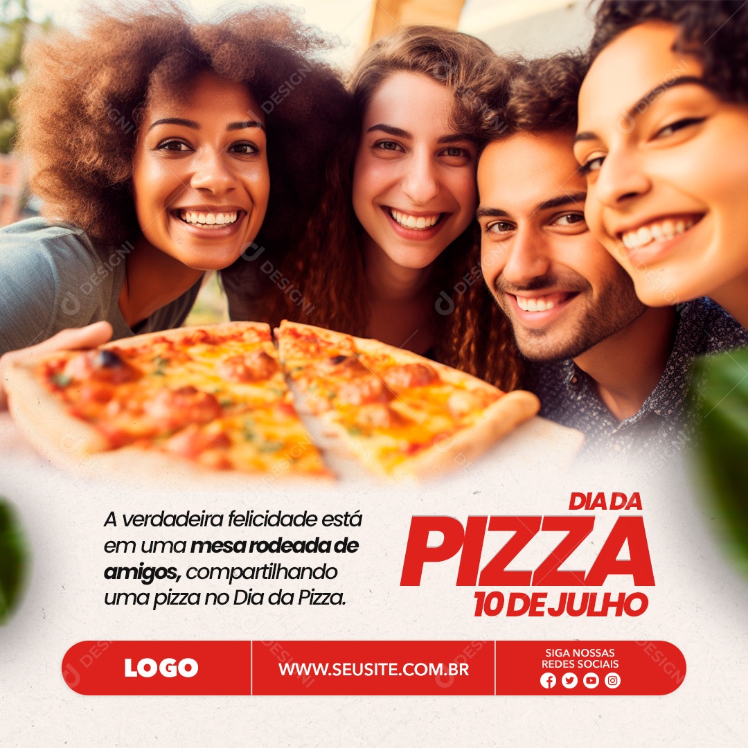 10 de Julho Dia da Pizza Social Media PSD Editável