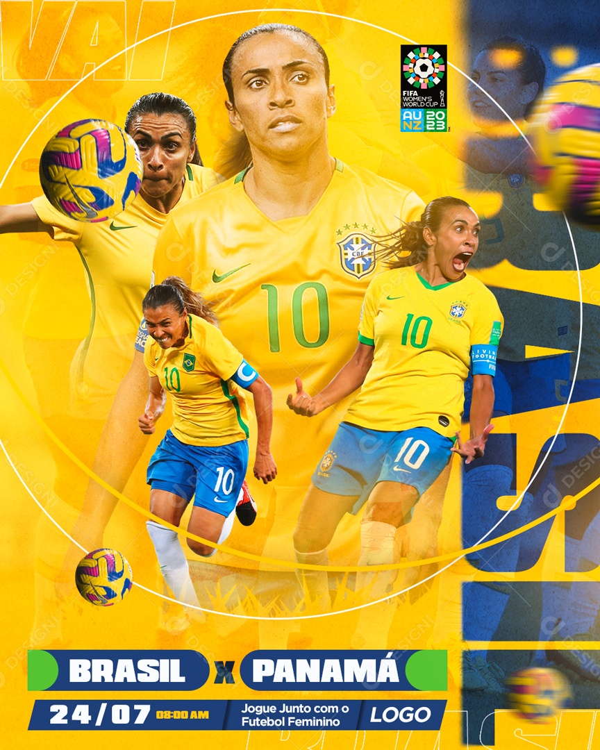 Flyer Jogos Brasil x Panamá Social Media PSD Editável