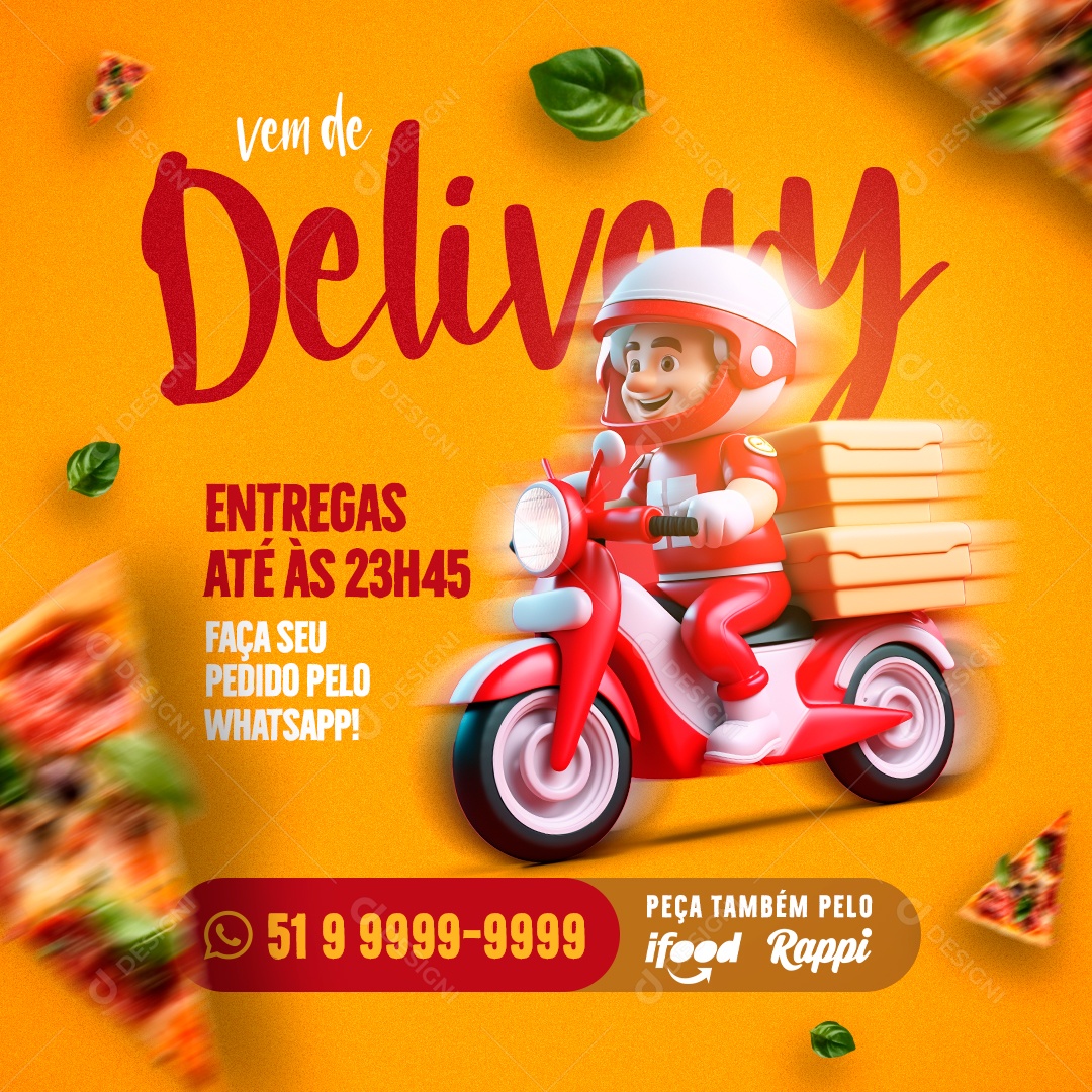 Vem de Delivery Social Media PSD Editável
