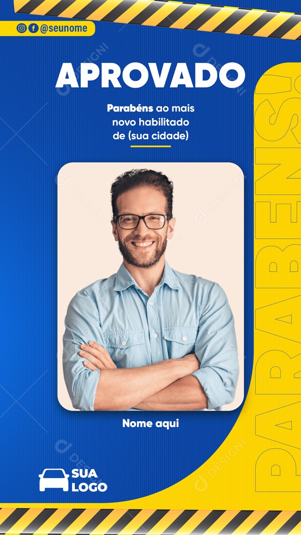 Social Media Story Aprovado Novo Habilitado PSD Editável