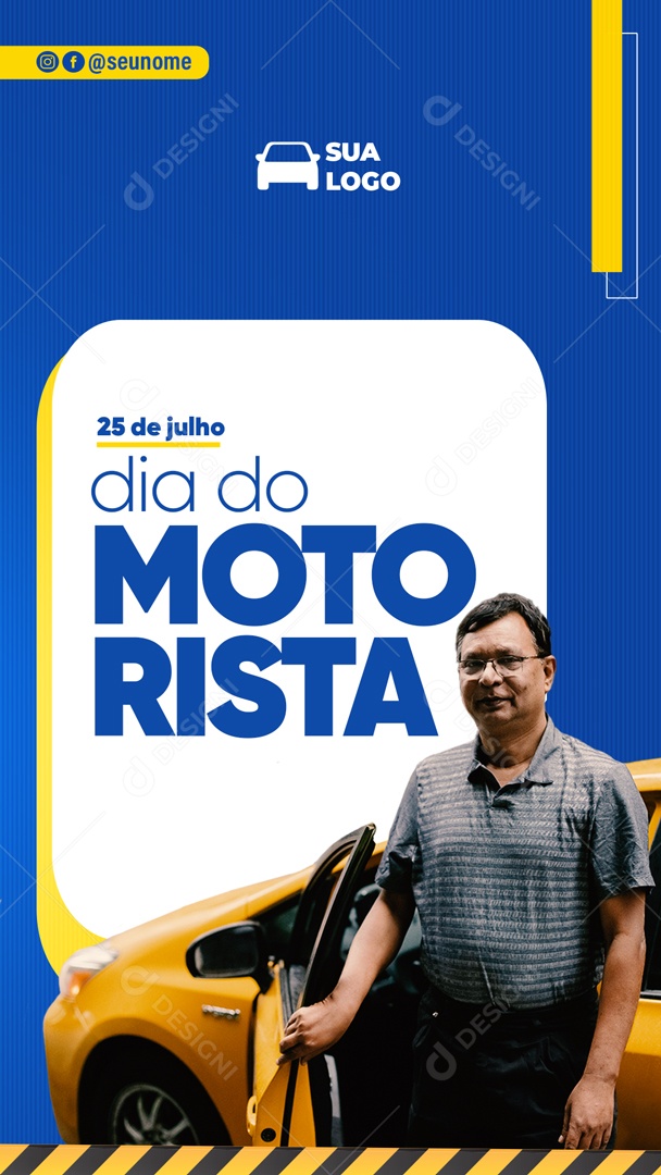 Social Media Story Dia Do Motorista 25 De Julho PSD Editável