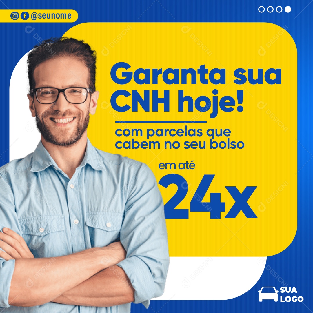 Social Media Feed Garanta Sua CNH Hoje PSD Editável