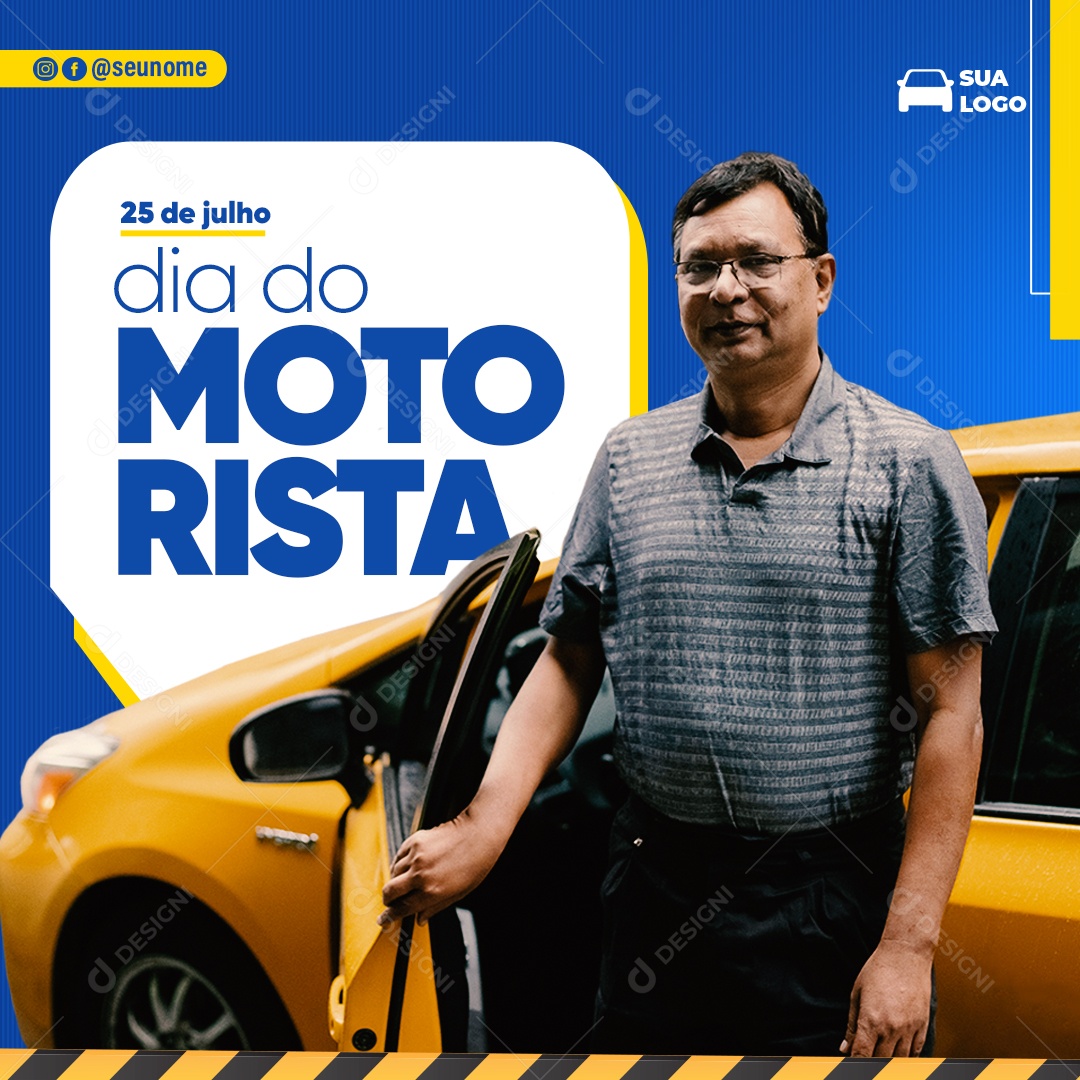 Social Media Feed Dia Do Motorista 25 De Julho PSD Editável