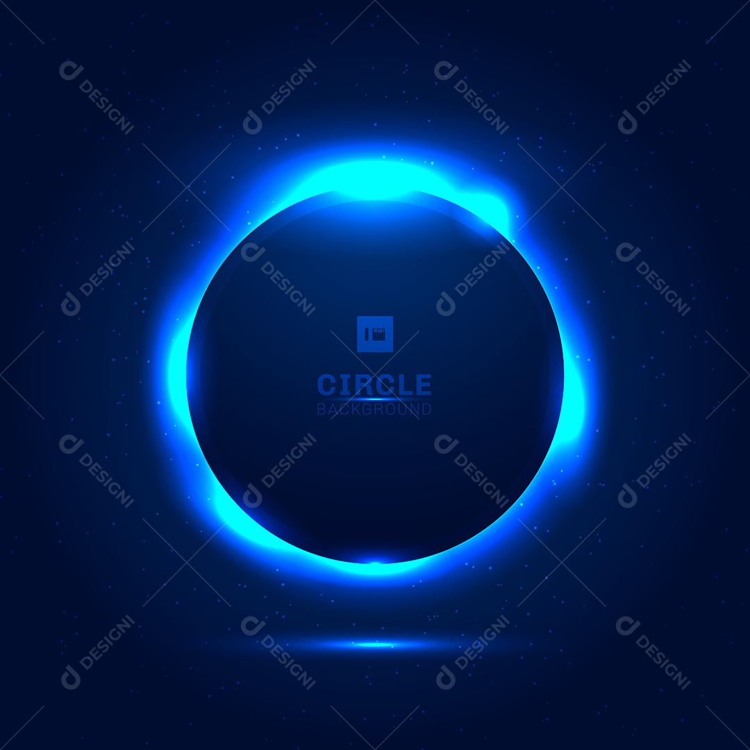 Background Circulo Com Contorno Brilhante Azul Vetor EPS