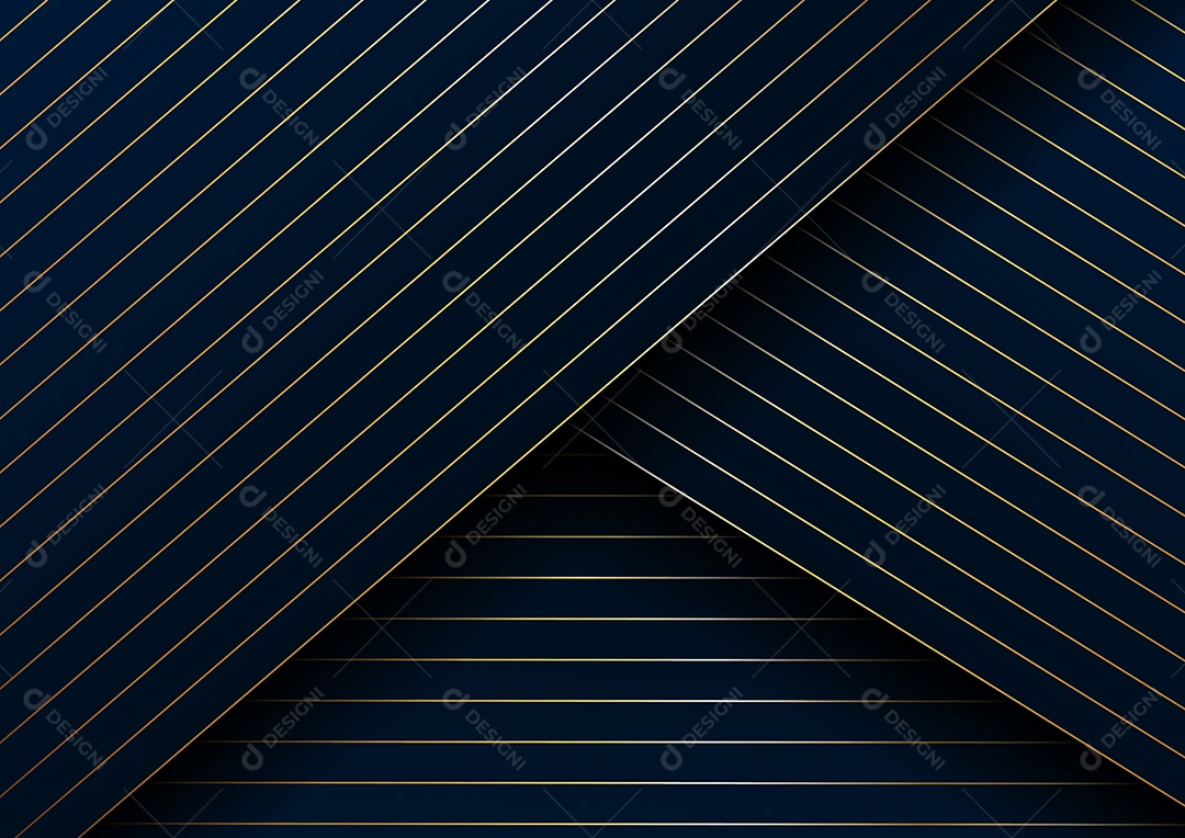 Background Azul Linhas Douradas Abstratas Vetor EPS