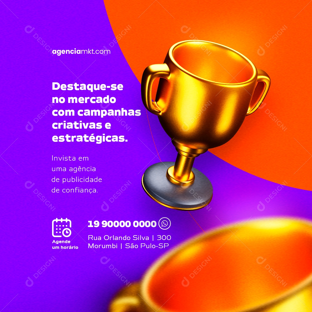 Destaque-Se No Mercado Com Campanhas Criativas E Estratégias Agência De Marketing Social Media PSD Editável