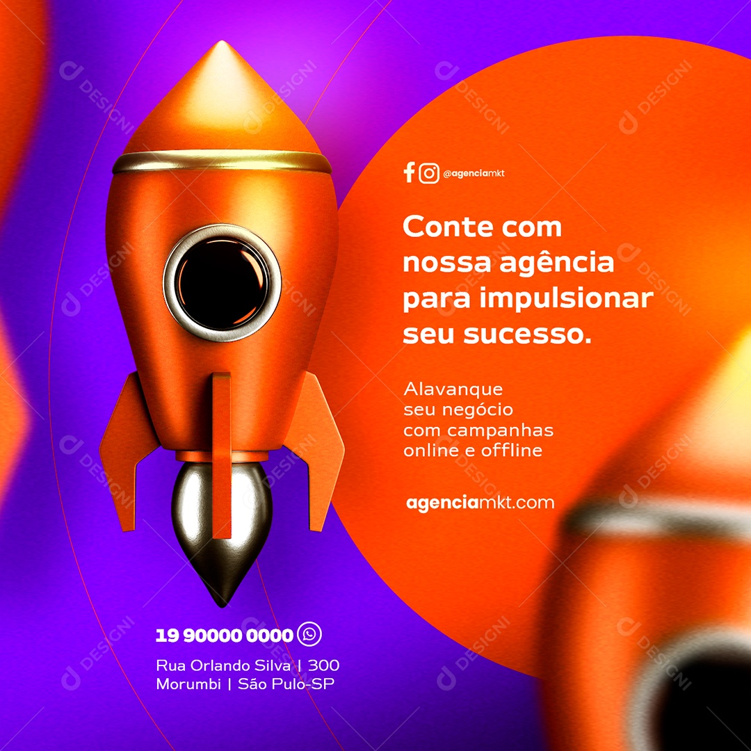 Conte Com Nossa Agência Para Impulsionar Seu Sucesso Agência De Marketing Social Media PSD Editável