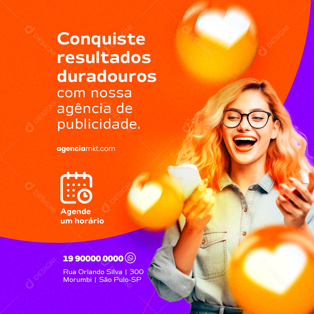 Conquiste Resultados Duradouros Agência De Marketing Social Media PSD Editável