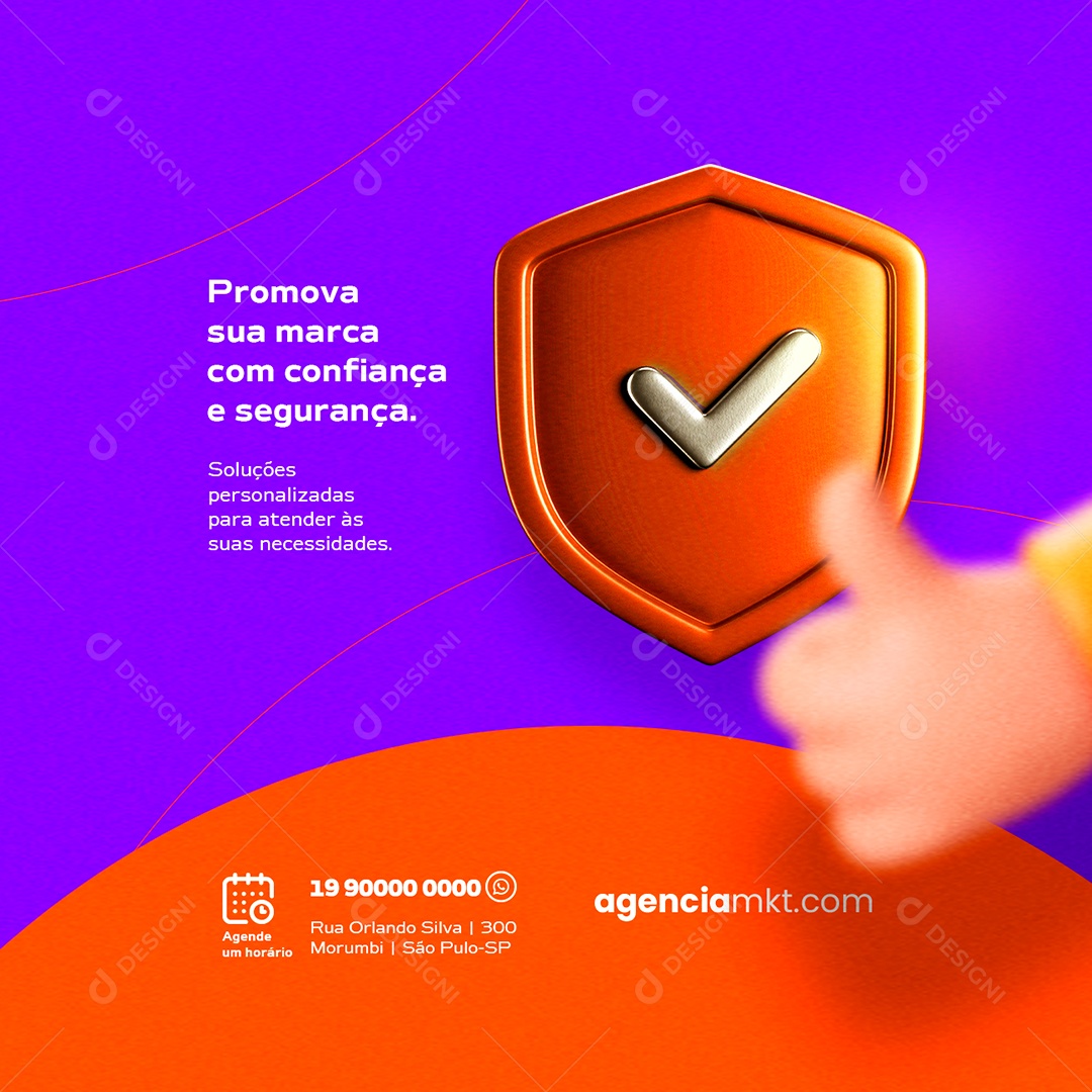 Promova Sua Marca Com Confiança E Segurança Agência De Marketing Social Media PSD Editável