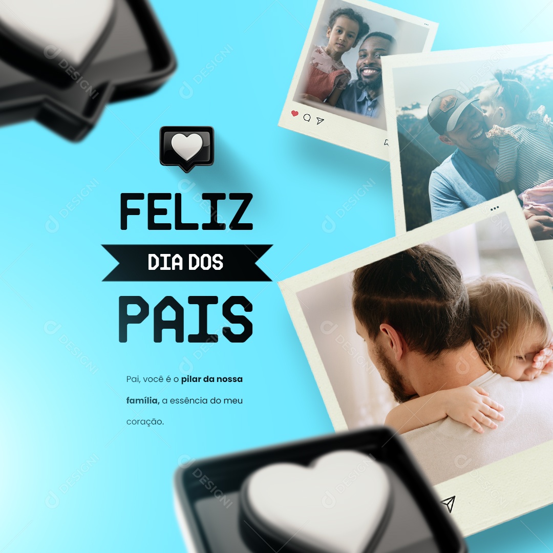 Feliz Dia Dos Pais 13 De Agosto Social Media PSD Editável
