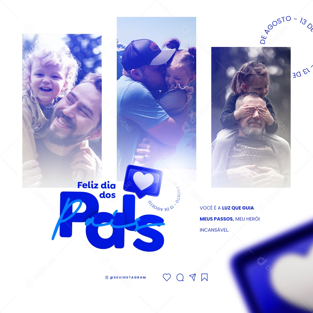 Você é A Luz Que Guia Meus Passos Dia Dos Pais Social Media PSD Editável