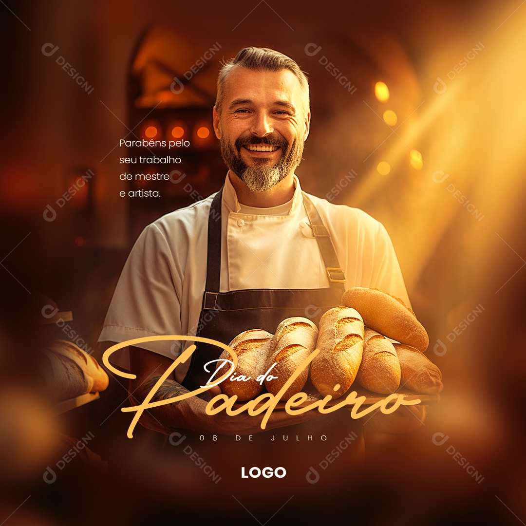 Social Media Dia Do Padeiro 08 De Julho Trabalho De Mestre PSD Editável