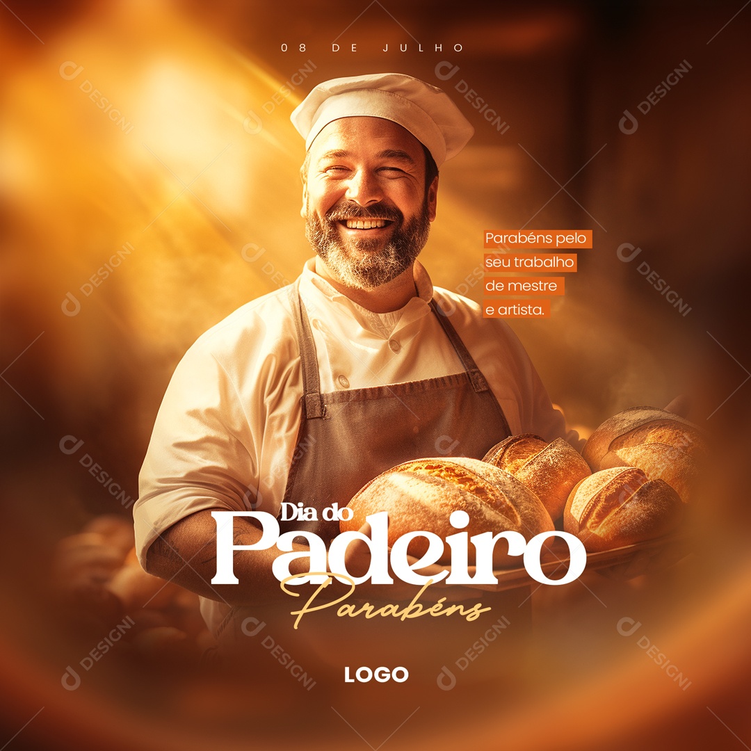 Social Media Parabéns Dia Do Padeiro 08 De Julho PSD Editável