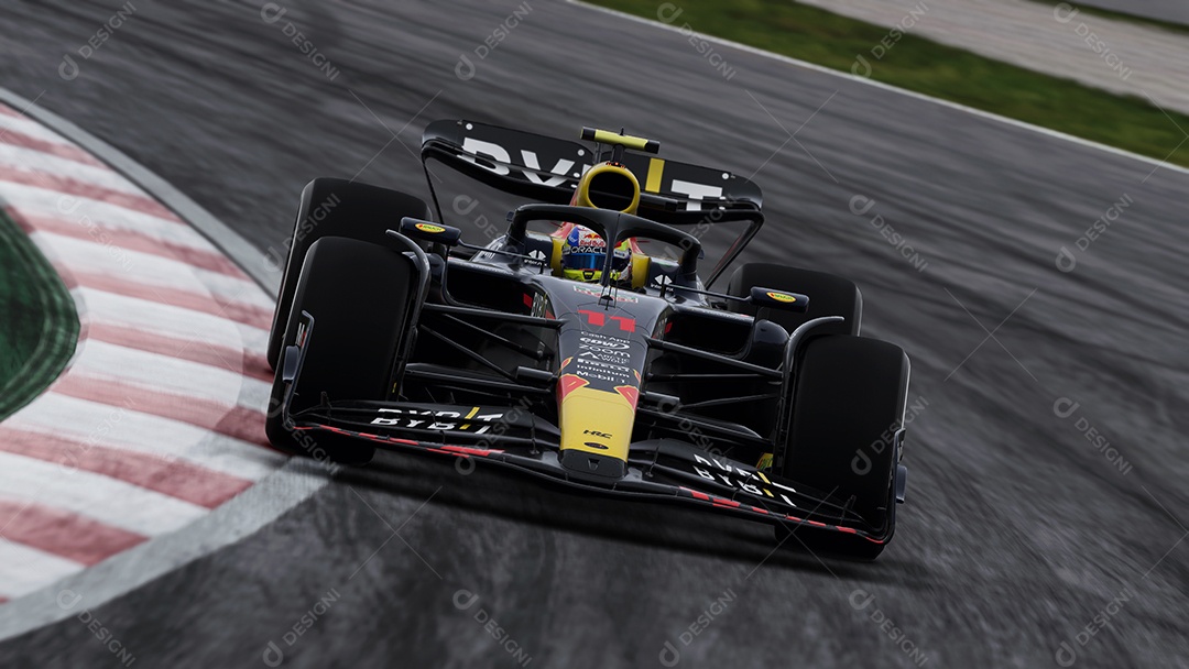 Ilustração carro de corrida F1