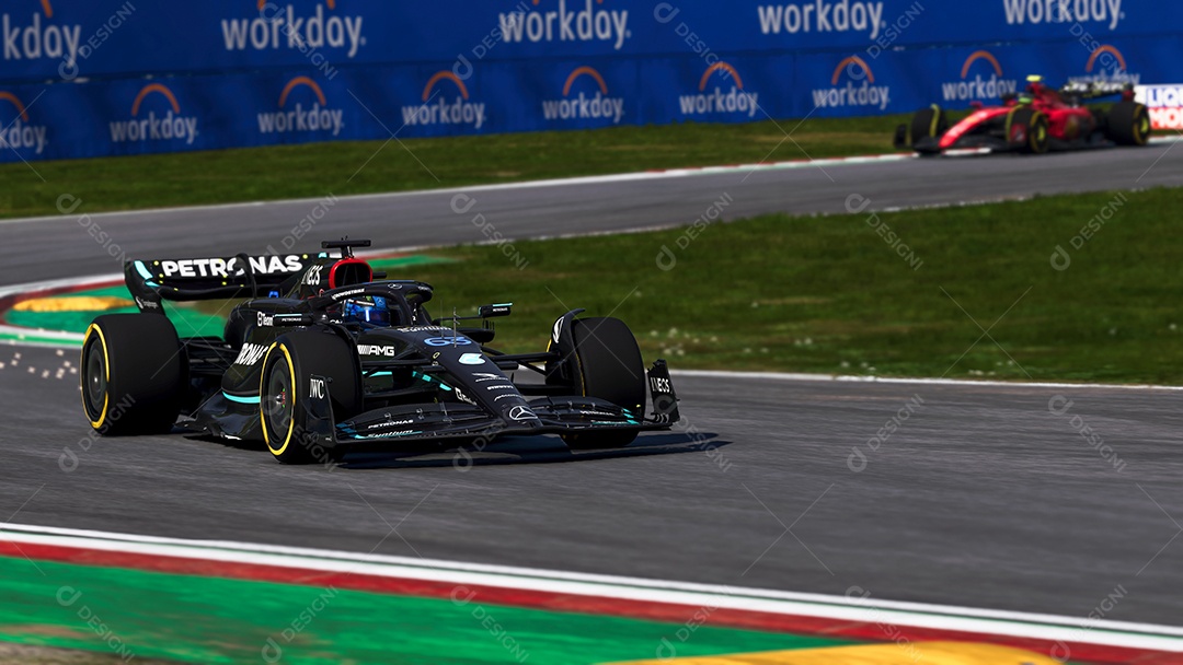 Ilustração carro de corrida F1