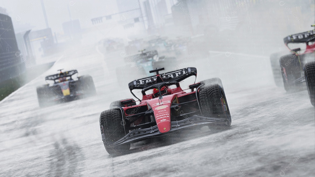 Ilustração carro de corrida F1