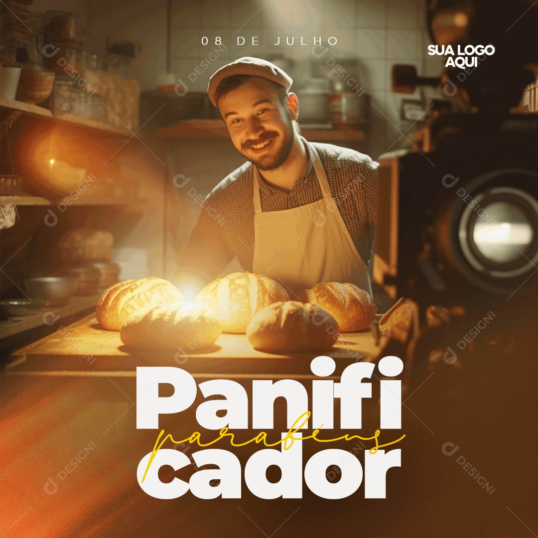 Parabéns Panificador 08 De Julho Social Media PSD Editável