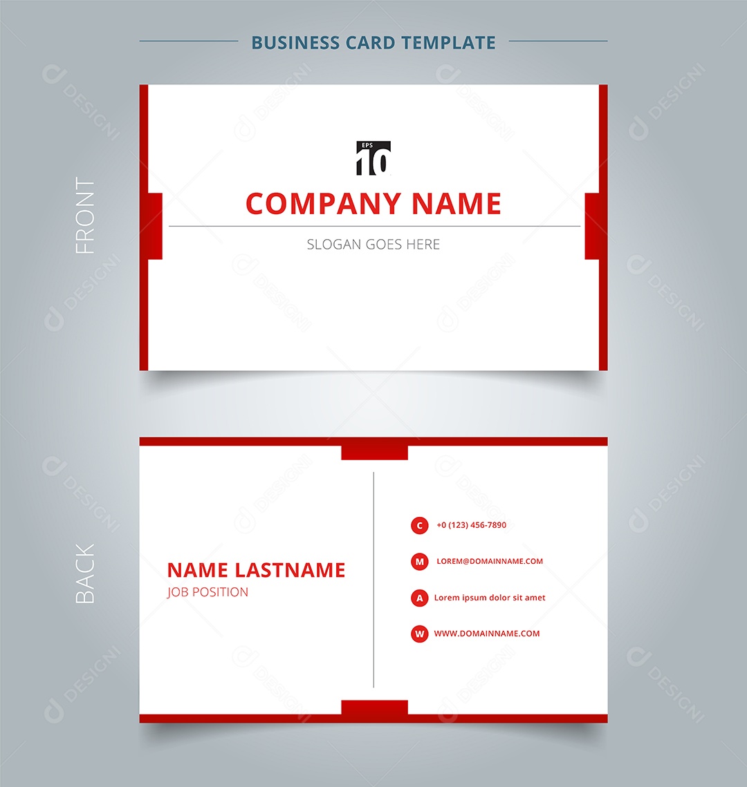 Modelo de Cartão de Visita Vetor EPS Editável