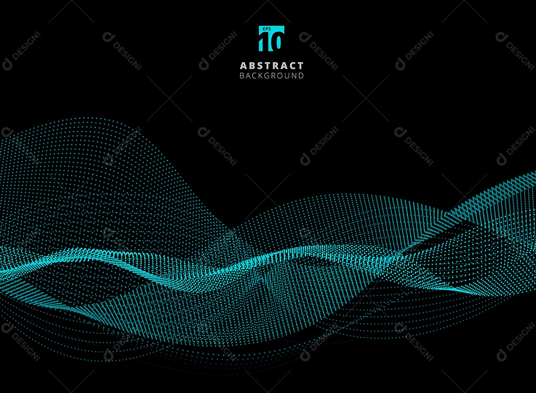 Background Pontos Abstratos Padronizam Ondas de Partículas Azuis Vetor EPS