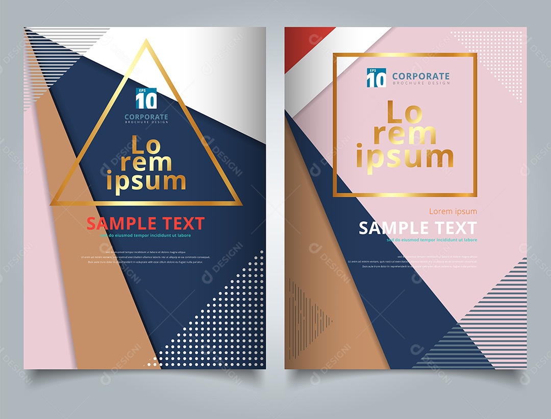 Modelo de Folheto Triângulos Geométricos Abstratos Vetor EPS