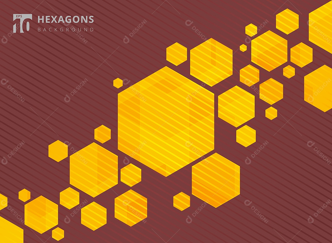 Background Fundo Amarelo dos Hexágonos Geométricos Vetor EPS Editável