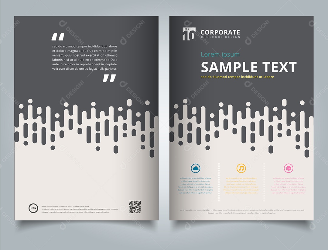 Modelo de Brochura Linhas Arredondadas Vetor EPS Editável