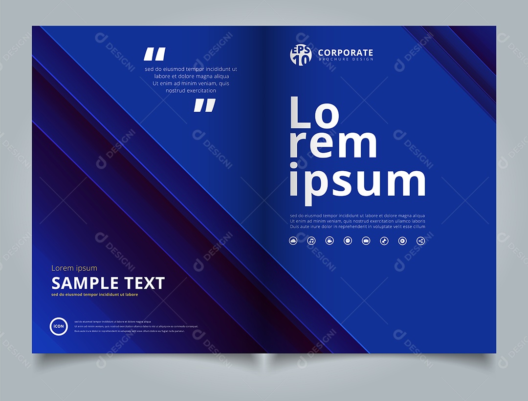 Folheto de Apresentação Listrado Vetor EPS Editável