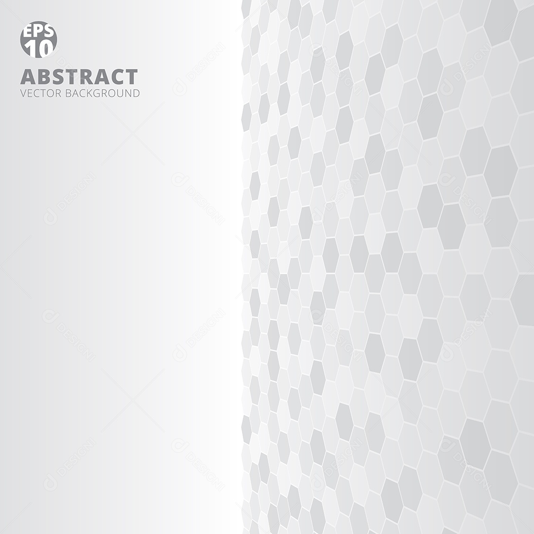 Background Hexágono Abstrato Padrão de Perspectiva do Lado Direito Vetor EPS Editável